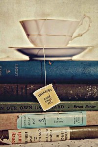 Books and a tea cup