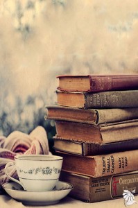 Books and coffee cup