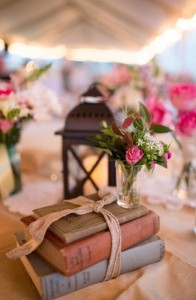 Books tied with ribbon