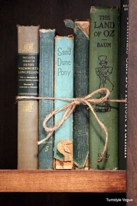 Books tied with string